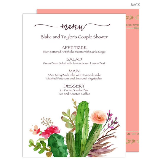 Desert Blooms Menus